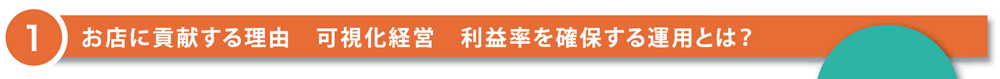 1 お店に貢献する理由　可視化経営　利益率を確保する運用とは？